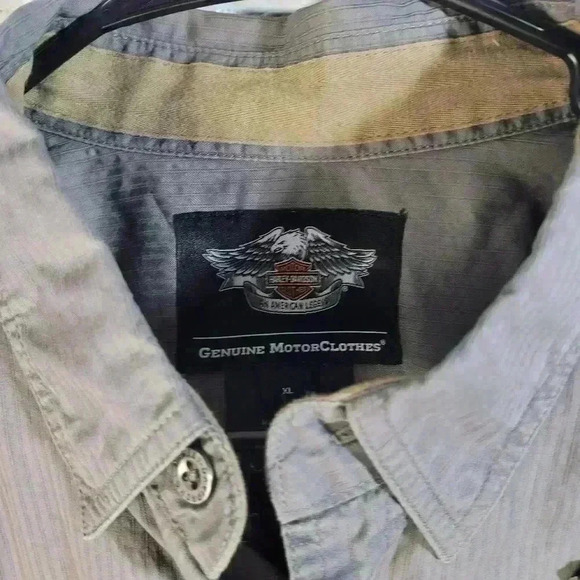 Harley Davidson Gary Short Sleeve Button Up Shirt Embroidered Sz XL - Picture 3 of 8